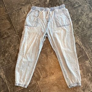 RE GENERATION BY CELEBRITY PINK Blue Y2K Acid Wash Women’s Drawstring Joggers